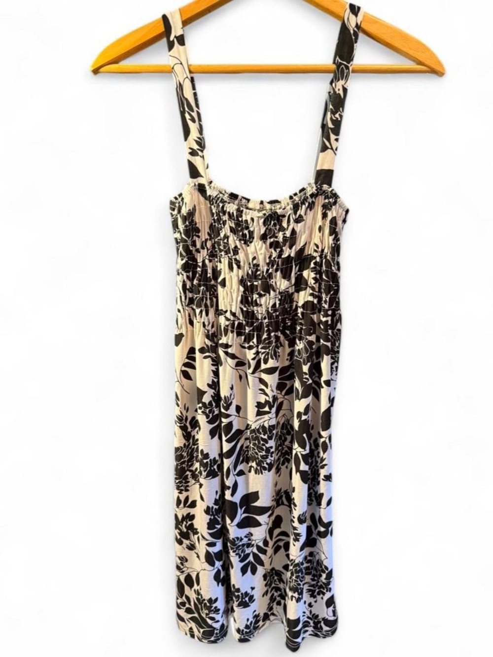 Just Love Black and Cream Floral Midi Dress